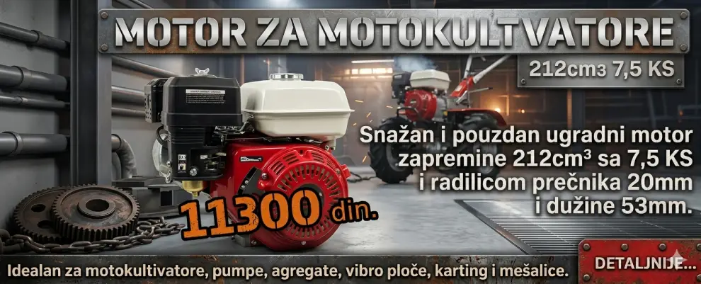 Najčešće se ugrađuje kao zamena za Honda motore na MIO Standard Osijek motokultivatorima.