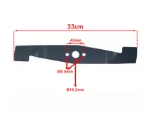 Nož za kosilicu 330x18,2 mm Castelgarden 350 800  900 1000 W, slika 1 - Noževi za kosilice / kosačice