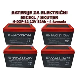 Baterija za elektricni bicikl  12V 12Ah - 4 komada, slika 1 - Baterije za električne bicikle i skutere