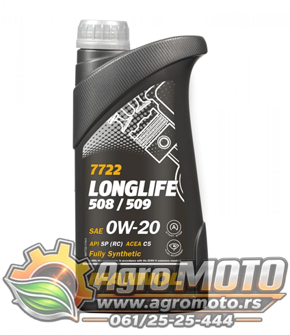 Motorno ulje MANNOL Longlife 508/509 0W-20 7722 1L, slika 1 - Motorna ulja za automobile