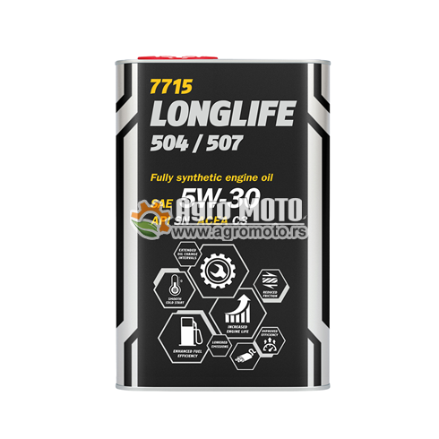 Motorno ulje MANNOL Longlife 504/507 5W-30 7715 1L, slika 1 - Motorna ulja za automobile