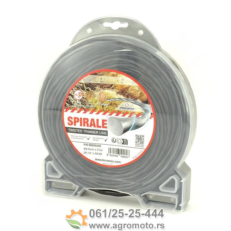Struna za trimer SPIRALE 4,0mm 27m Tecomec, slika 1 - Struna za trimer