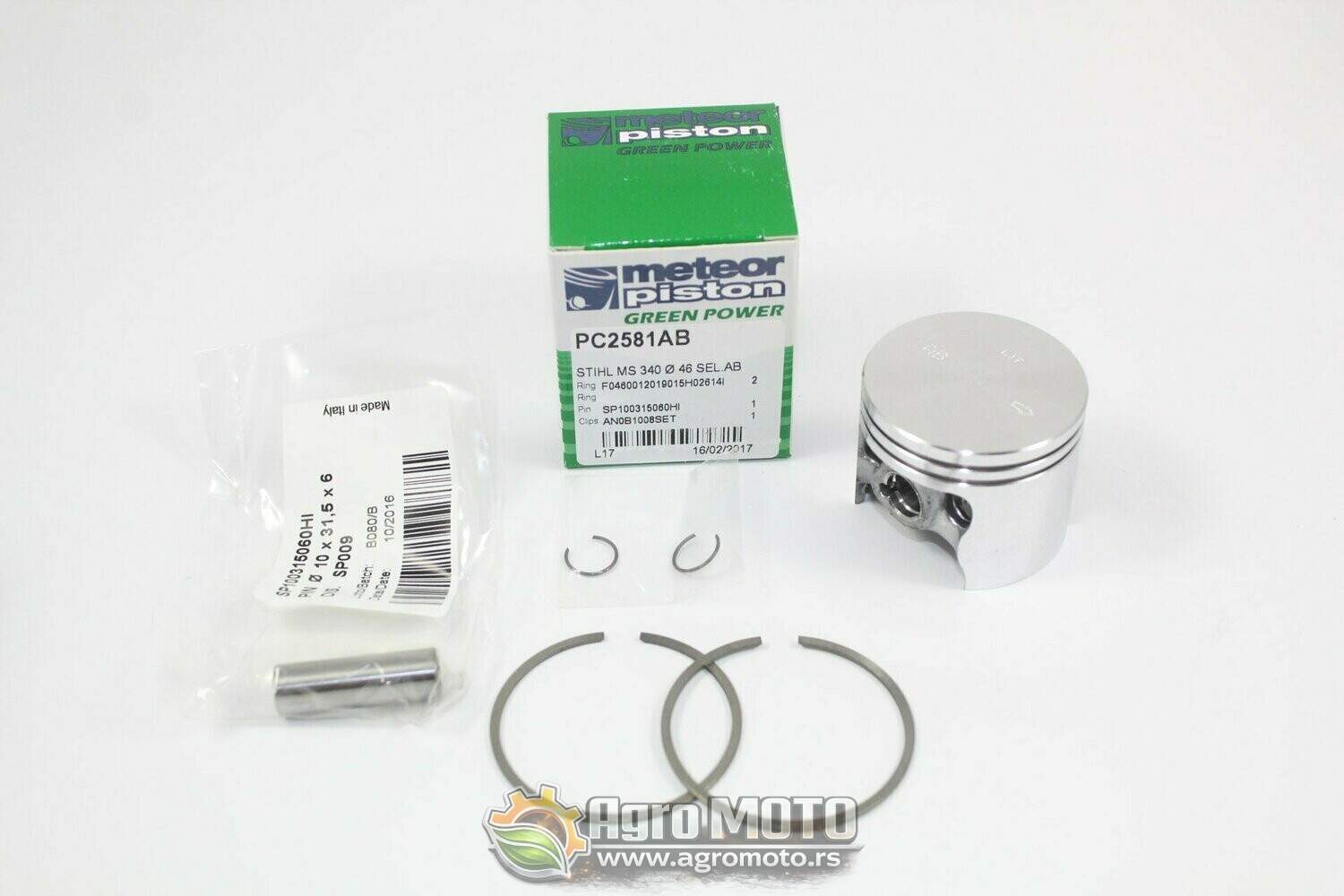 Klip testere za Stihl 034 MS 340 fi 46x10 mm Meteor Piston, slika 1 - Delovi za STIHL testere