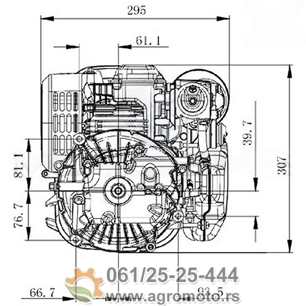 Motor ugradni za kosilice NP130 130cm³ 3KS 22,2x60mm, slika 2 - Ugradni motori za kosilice