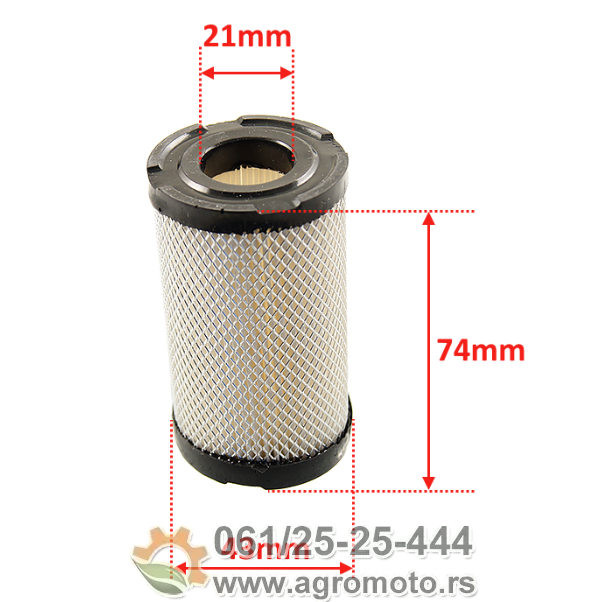 Filter vazduha Tecumseh 3,5 do 4 KS 70x44x20 mm 35066, slika 1 - Delovi za TECUMSEH kosilice