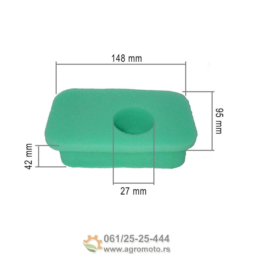Filter vazduha Briggs & Stratton 4 KS 148x95x38 mm, slika 1 - Delovi za BRIGGS & STRATTON kosilice