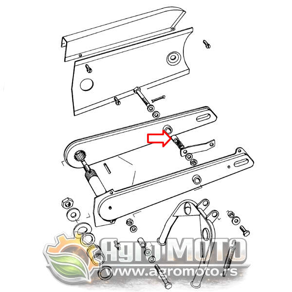 Čaura poluge zadnjeg nosača pakni Tomos APN T14 T15 fi 10x14x11,5 mm, slika 3 - Sedišta / Ram / Korman za TOMOS