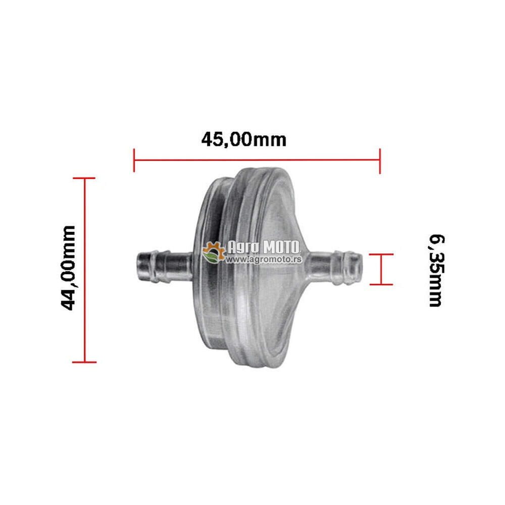 Filter goriva univerzalni fi 44 izlaz 6,35 mm, slika 1 - Delovi za BRIGGS & STRATTON kosilice
