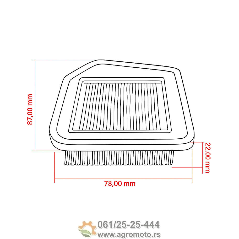 Filter vazduha za trimer Villager BC 2700 HYUNDAI HYX560, slika 2 - Delovi za VILLAGER trimere