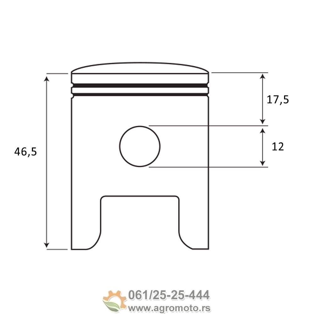 Klip sa karikama Tomos 38,5x12 mm Meteor Piston, slika 2 - Motorni delovi za TOMOS