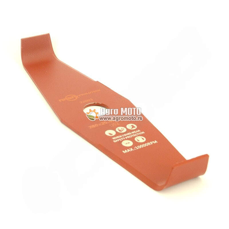 Nož za trimer dvokraki zakrivljeni 280x25,4x3 mm, slika 1 - Noževi i cirkulari