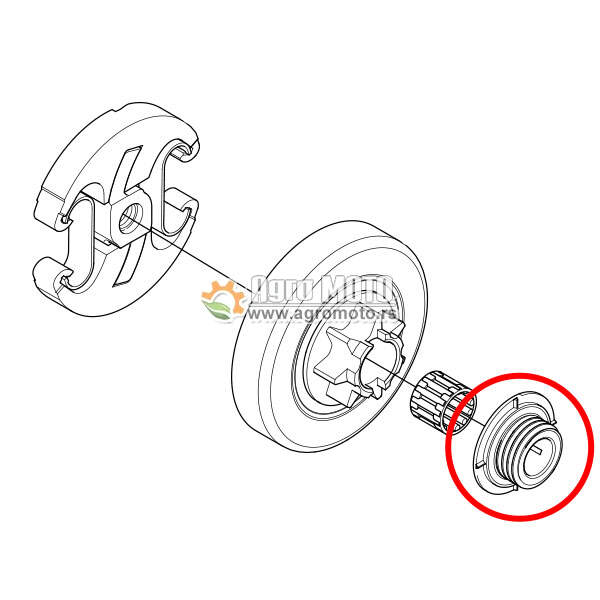 Puž uljne pumpe testere Husqvarna 455 460 461 Jonsered 2255, slika 2 - Delovi za HUSQVARNA / JONSERED testere