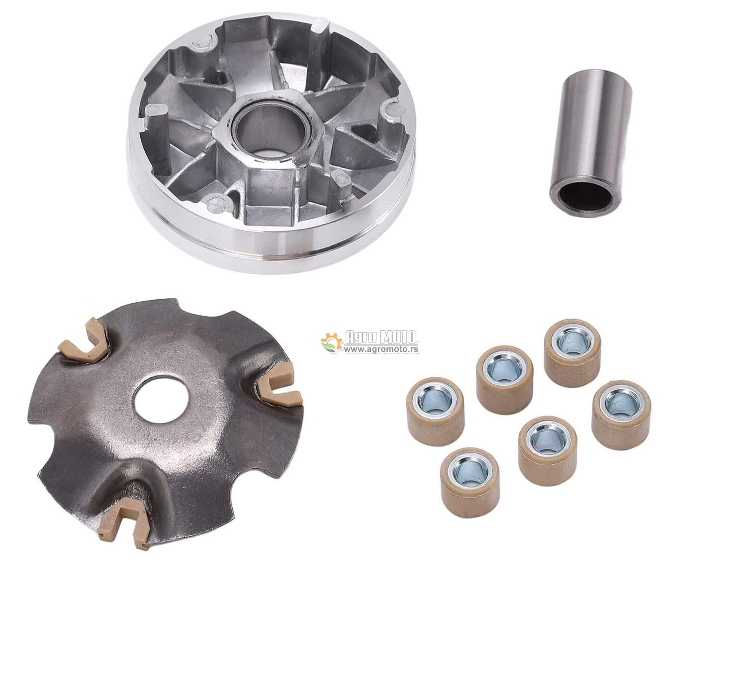 Varijator za skuter GY6 50cc 4T sa rolnicama, slika 1 - Varijator