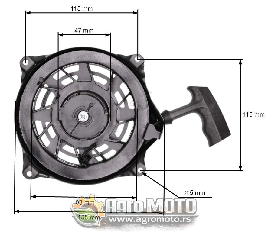 Starter Briggs & Stratton 5 KS 625 650 675 Quantum 497680, slika 1 - Delovi za BRIGGS & STRATTON kosilice