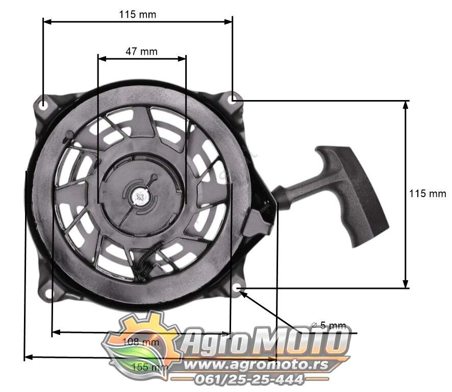 Starter Briggs & Stratton 5 KS 625 650 675 Quantum 497680 Sword, slika 1 - Delovi za BRIGGS & STRATTON kosilice