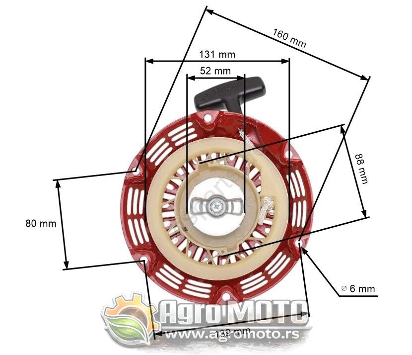 Starter Honda GX 110 120 140 160 metalne cape, slika 1 - HONDA G / HONDA GX