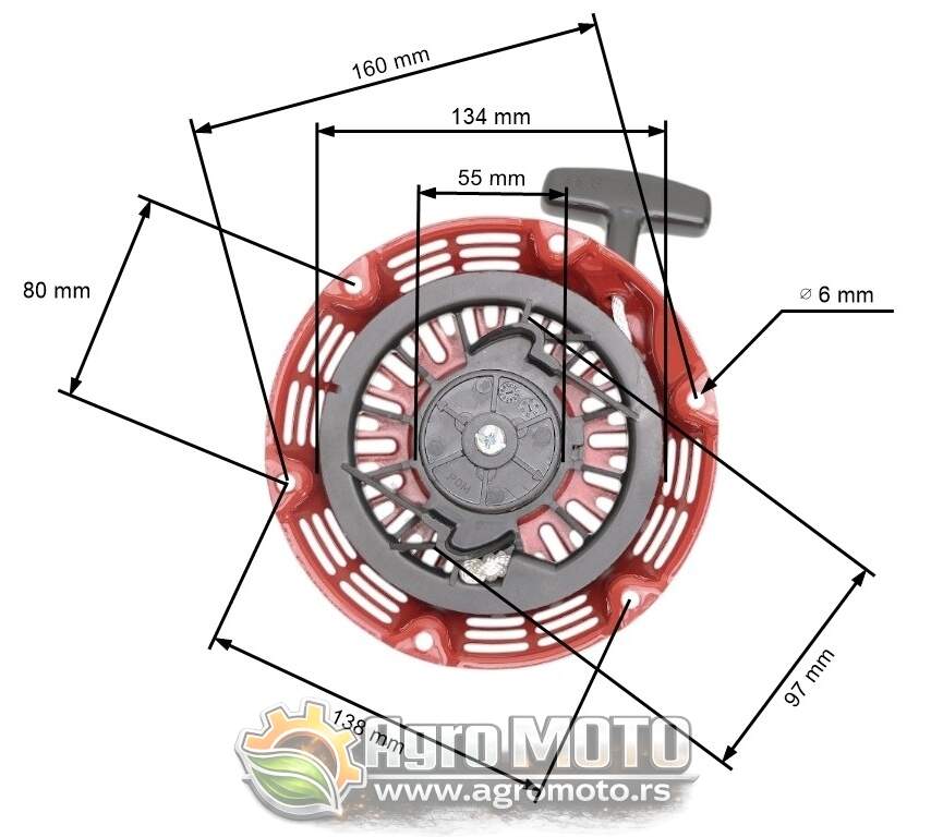 Starter Honda GX 110 120 140 160 metalne cape novi tip, slika 1 - HONDA G / HONDA GX