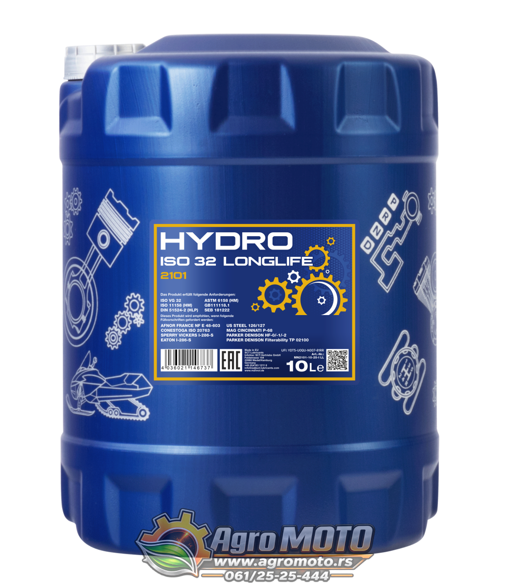Hidraulično ulje MANNOL Hydro ISO 32 Longlife 2101 10L, slika 1 - Hidraulična ulja i tečnosti