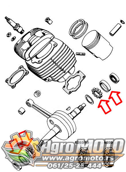 Ležaj radilice Tomos APN 4 6203/10 17x40x10 mm, slika 2 - Startni mehanizam za TOMOS