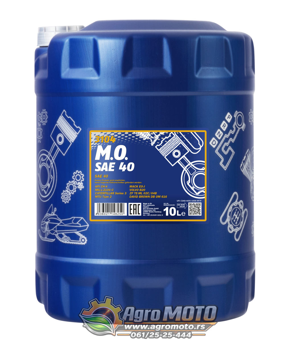 Motorno ulje MANNOL M.O. SAE 40 3104 10L, slika 1 - Ulja za Traktore i radne mašine