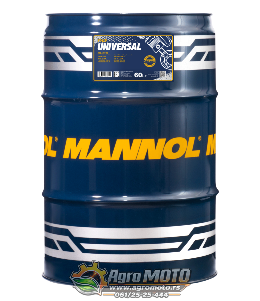 Motorno ulje MANNOL Universal 15W-40 7405 60L, slika 1 - Motorna ulja za automobile