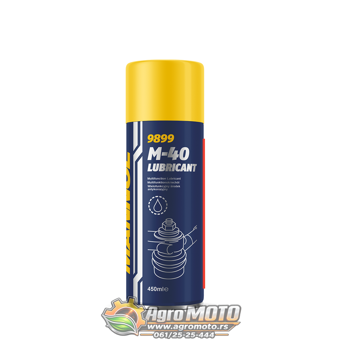 Sprej odvijač MANNOL M-40 Lubricant 9899 450 ml, slika 1 - Kozmetika i održavanje