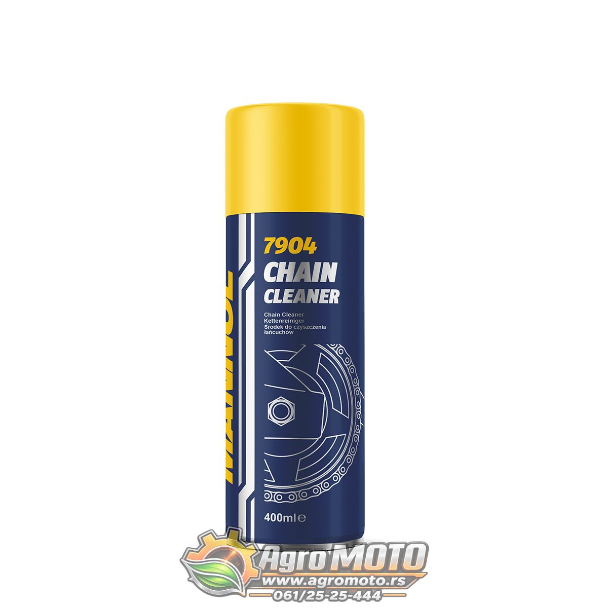 Sprej za čišcenje lanaca MANNOL Chain Cleaner 7904 400 ml, slika 1 - Kozmetika i održavanje