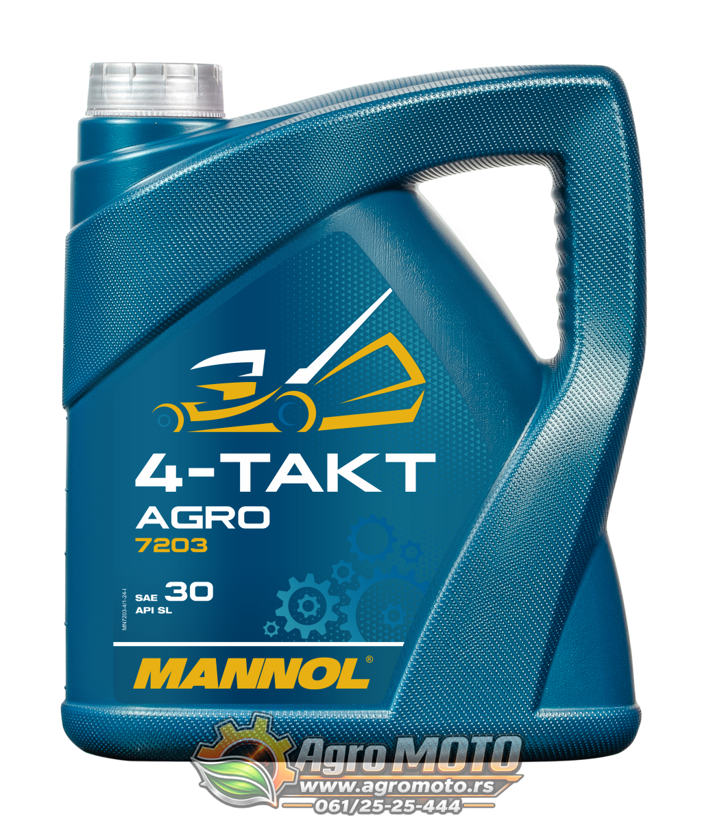 Ulje za kosilice i motokultivatore MANNOL 4-TAKT AGRO SAE30 7203 4L, slika 1 - Ulje za motokultivator
