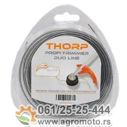 Struna za trimer četvrtasta 2,4mm 15m dvoslojna Thorp, slika 1 - Struna za trimer