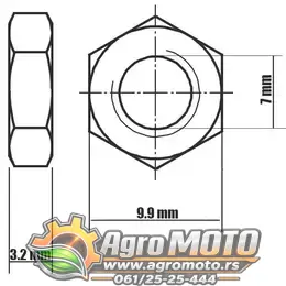 Matica krive cevi Bing karburatora IMT 506 M7x1 mm, slika 2 - IMT 506 / IMT 507 / IMT 509