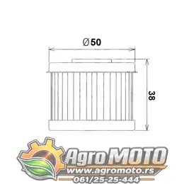 Filter ulja HF103 HifloFiltro, slika 2 - Filteri ulja za motore