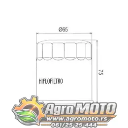 Filter ulja HF156 HifloFiltro, slika 2 - Filteri ulja za motore