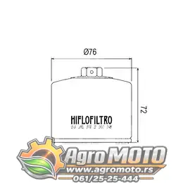 Filter ulja HF160RC Racing HifloFiltro, slika 2 - Filteri ulja za motore