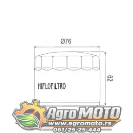 Filter ulja HF160 HifloFiltro, slika 2 - Filteri ulja za motore