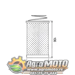 Filter ulja HF178 HifloFiltro, slika 2 - Filteri ulja za motore