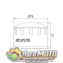 Filter ulja HF184 HifloFiltro, slika 2 - Filteri ulja za skuter