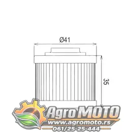 Filter ulja HF186 HifloFiltro, slika 2 - Filteri ulja za skuter