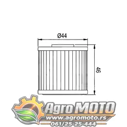 Filter ulja HF568 HifloFiltro, slika 2 - Filteri ulja za skuter