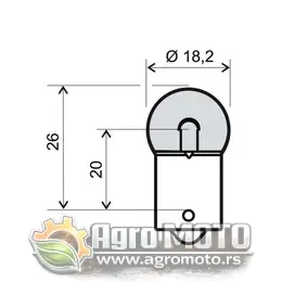 Sijalica 12V 10W Tomos i skuter BA15S G18 RMS, slika 1 - Svetlo i Signalizacija za TOMOS