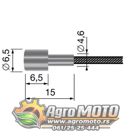 Sajla gasa univerzalna 2500x2,5 mm burence fi 6,5 mm, slika 2 - Sajle i ručice