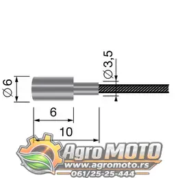 Sajla gasa univerzalna 2500x2 mm kraj fi 6 mm, slika 2 - Sajle i ručice