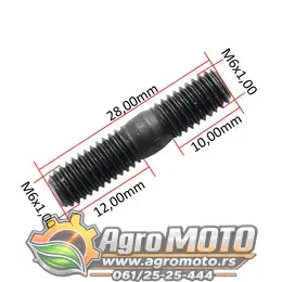 Brezon auspuha Tomos Automatik A3 A35 APN M6x25 mm, slika 2 - Delovi za TOMOS kosilice