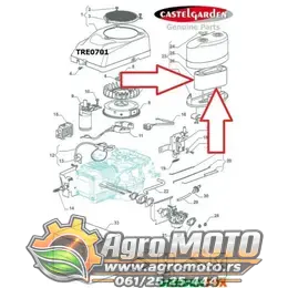 Filter vazduha traktorske kosačice Castelgarden XDC150HD, slika 4 - Delovi za VILLAGER / FARM / LONCIN / MTD kosilice