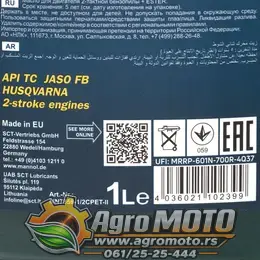 Motorno ulje Agro Formula H Mannol sintetičko 2T 7859 1L, slika 3 - Ulja i masti za testere