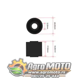 Silen blok GY6 50cc 4T 8x20x19 mm, slika 2 - Amortizeri i trap