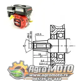 Motor ugradni Loncin LC170F 212cm³ 7,5KS konus, slika 2 - Ugradni motori za motokultivatore