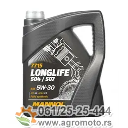 Motorno ulje Longlife 504/507 MANNOL 5W-30 7715 5L, slika 1 - Motorna ulja za automobile