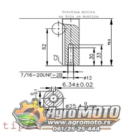 Motor ugradni za traktor kosilice Loncin LC1P85FA 352cm³ 10KS 25x79mm, slika 6 - Ugradni motori za kosilice
