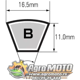 Kaiš za kosilicu Castelgarden Honda Stiga Viking 1441x17 mm, slika 2 - Kaiševi za kosilice