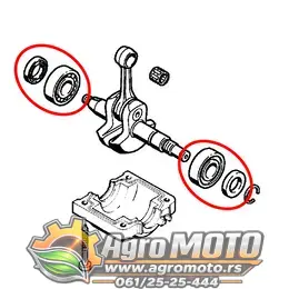 Ležajevi i semerinzi radilice za Stihl 021 023 025 MS 210 230 250, slika 2 - Delovi za STIHL testere